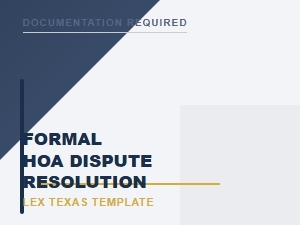 Formal Hoa Dispute Resolution Letter Texas Template