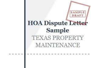 Texas Hoa Dispute Letter Sample for Property Maintenance