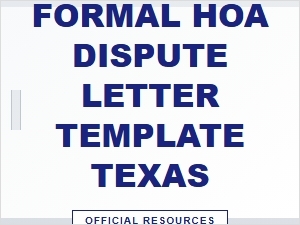 Formal Hoa Dispute Letter Template Texas Mediation